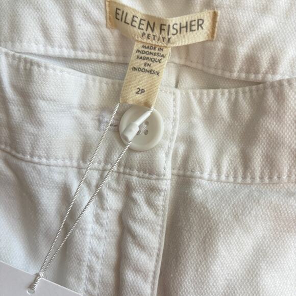 NWT Eileen Fisher Cotton Hemp Lantern Pants 2 2P P2 White Ankle Trouser Coastal - Picture 4 of 7